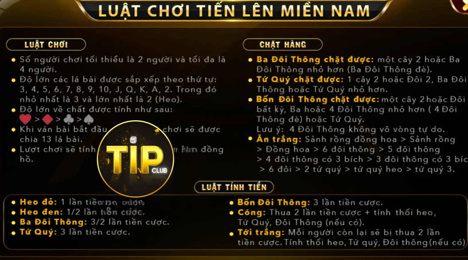 Hướng dẫn cách chơi Tiến lên miền Nam tại cổng game Tip Club